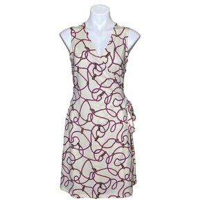 JB by Julie Brown Nautical Rope Print Wrap Dress, Sleeveless Women's Size L